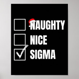 Affiche Nice Naughty Sigma Funny Liste de Noël Sigma