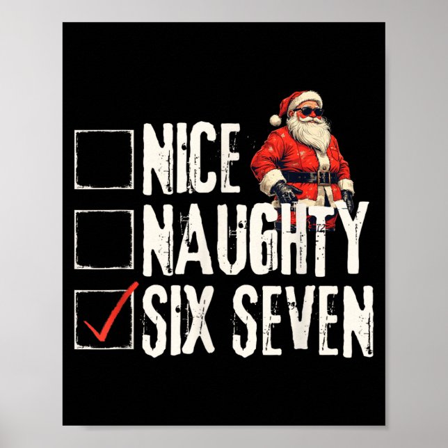 Affiche Nice Naughty Six Seven Brainrot Meme 67 Santa Funn (Devant)