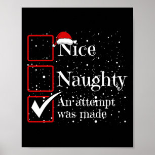 Affiche Nice Naughty Une Tentative A Été Fait Liste De Noë