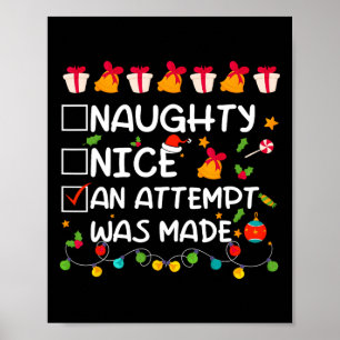 Affiche Nice Naughty Une Tentative A Été Faite Drôle Noël