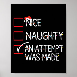 Affiche Nice Naughty Une Tentative A Été Faite Liste De No