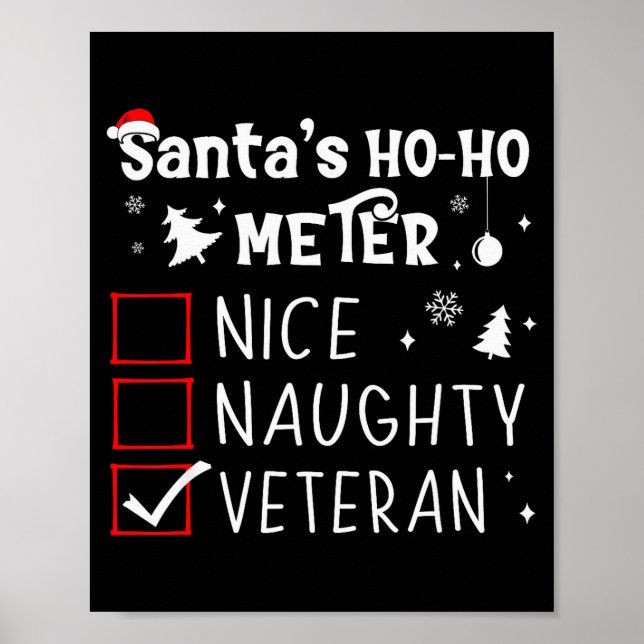 Affiche Nice Naughty Veteran Christmas List Santa Military (Devant)