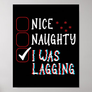 Affiche Nice Naughty Videos Jeux Gamer Fun Lag Noël