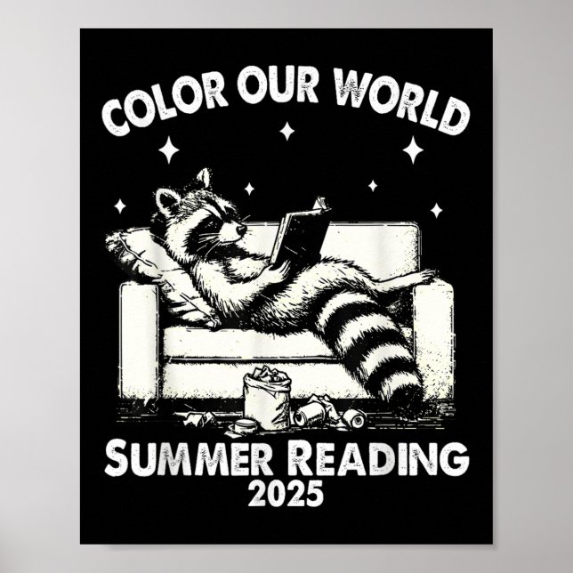 Affiche Nice Raccoon Livre Lover Été Lecture 2025 (Devant)