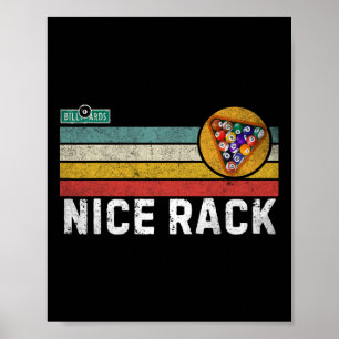 Affiche Nice Rack Vintage Pool Player Snooker Funny Billia
