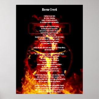 AFFICHE NICENE CREED CATHOLIC CRUCIFIXION SAINT TRINITY