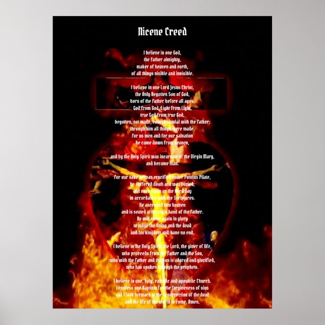 AFFICHE NICENE CREED CATHOLIC CRUCIFIXION SAINT TRINITY (Devant)