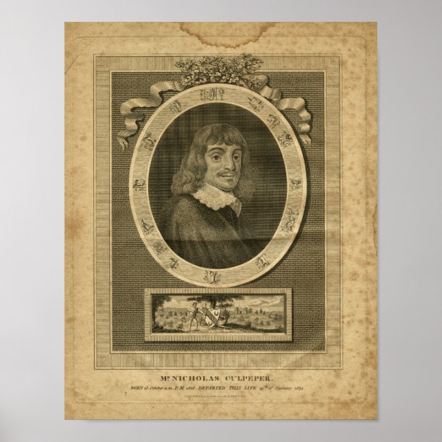 Affiche Nicholas Culpeper Herbal Imprimer 1817 (Devant)