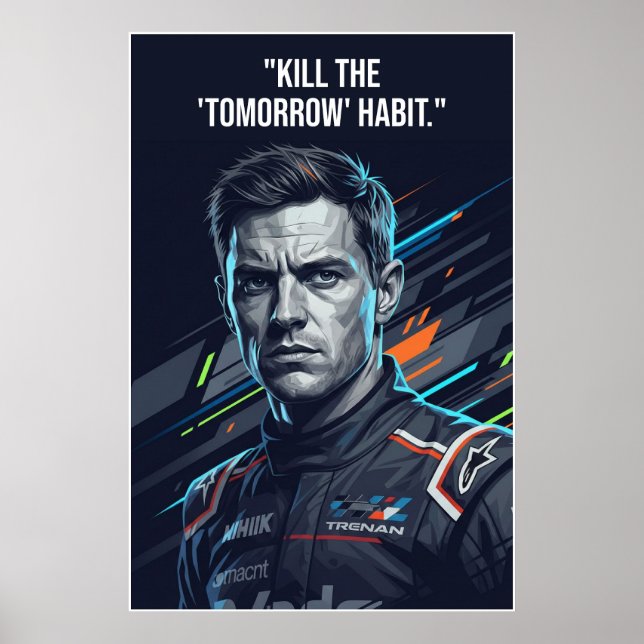 Affiche Nico Hülkenberg Racing Vector – Tuer la mentalité  (Devant)