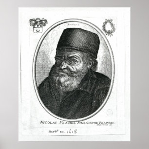 Affiche Nicolas Flamel gravé par Balthazar Moncornet