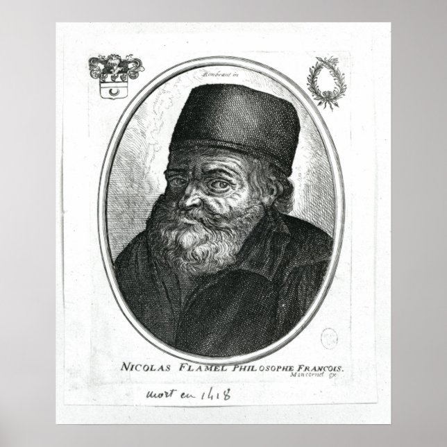 Affiche Nicolas Flamel gravé par Balthazar Moncornet (Devant)