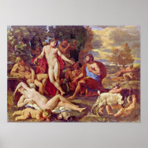Affiche Nicolas Poussin - Midas et Bacchus