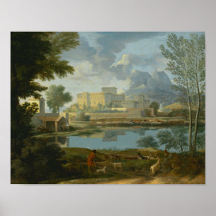 Affiche Nicolas Poussin - Paysage au calme
