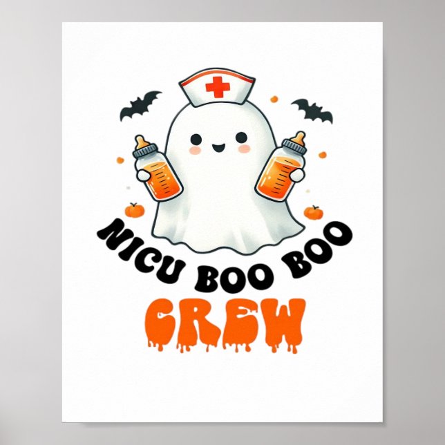 Affiche Nicu boo boo équipage halloween, Nicu Boo Crew Fun (Devant)