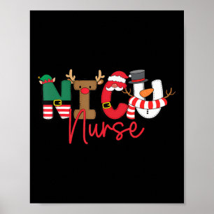 Affiche Nicu Chemise de Noël Nicu Infirmière Nicu Fête de