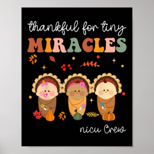 Affiche Nicu Crwe Infirmière De Thanksgiving Chute Remerci