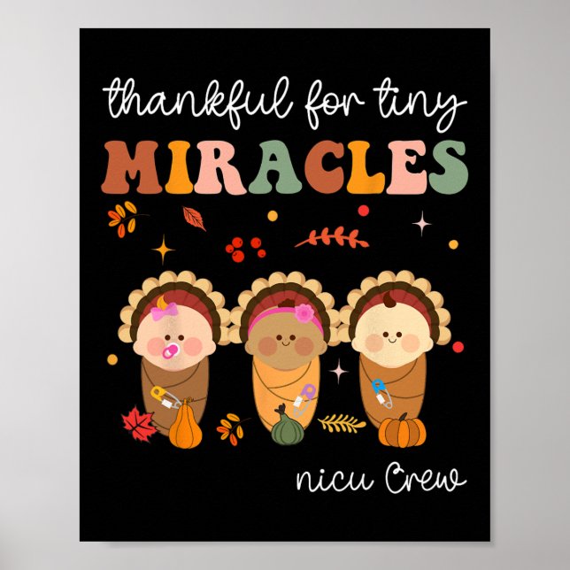 Affiche Nicu Crwe Infirmière De Thanksgiving Chute Remerci (Devant)