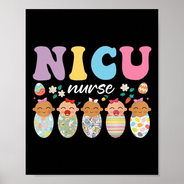 Affiche Nicu Neonatal Intensive Care Unit Nurse Pâques Jou (Devant)