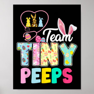 Affiche Nicu Nurse Easter Team Minuscules Humains Bunnies 