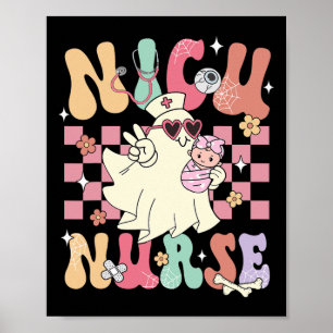 Affiche Nicu Nurse Éffrayant Ghost Halloween mignonne Nurs