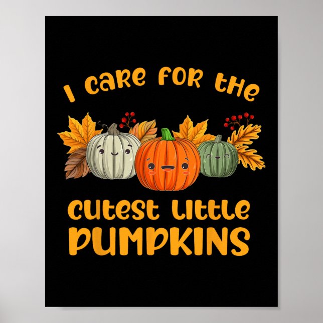 Affiche Nicu Nurse Neonatal Cutest Little Citrouilles Fall (Devant)