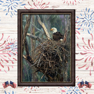Affiche Nid d'aigle chauve Art de bois