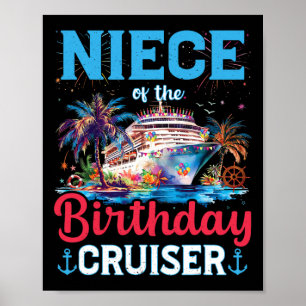 Affiche Nièce du croiseur d'anniversaire Funny Cruise Anni