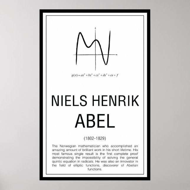 Affiche Niels Henrik Abel (Devant)