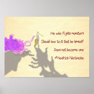 Affiche Nietzsche Citation Dessin Qui Lutte Contre Les Mon