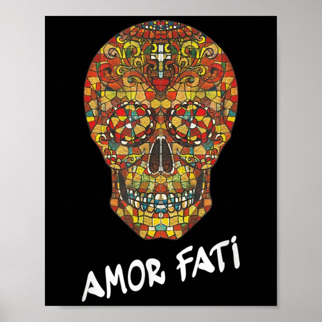 Affiche Nietzsche Citation Stoïque Philosophe Sugar Crâne  (Devant)
