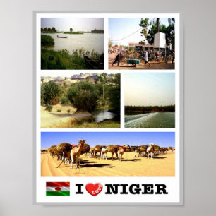 Affiche Niger - Drapeau d'agitation -