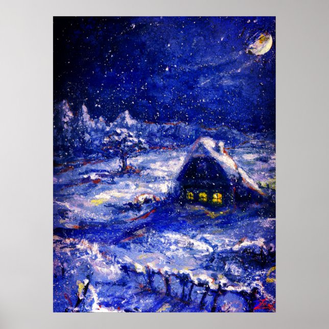 Affiche Night. Croissant Lune. Hiver. Russie (Devant)