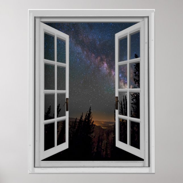 Affiche Night Sky Milky Way Galaxy Fake Window (Devant)