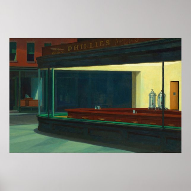 Affiche Nighthawks - Diner vide - Edward Hopper -  (Devant)
