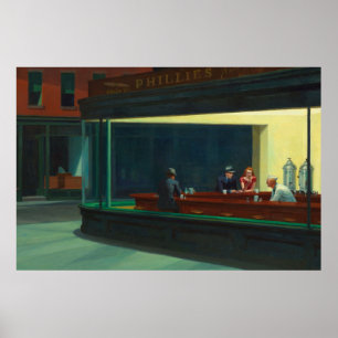 Affiche Nighthawks peinture par Edward Hopper