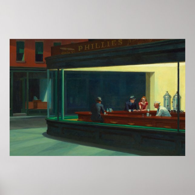 Affiche Nighthawks peinture par Edward Hopper  (Devant)
