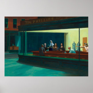 Affiche Nighthawks - Time travellers - Edward Hopper