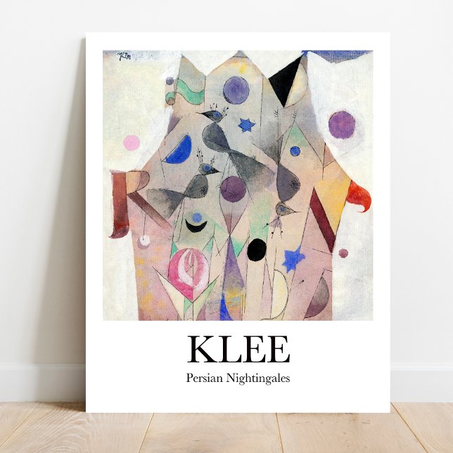 Affiche Nightingales perses par Paul Klee (Klee's colorful birds brighten your space! Persian Nightingales poster.)