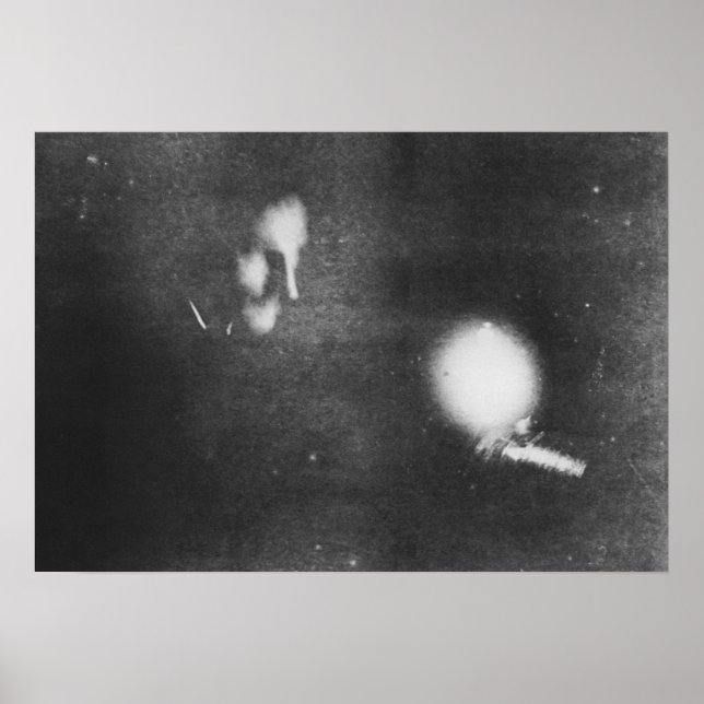 Affiche Nikola Tesla avec ampoule phosphorescente, 1894 (Devant)