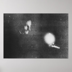 Affiche Nikola Tesla avec l'ampoule phosphorescente, 1894