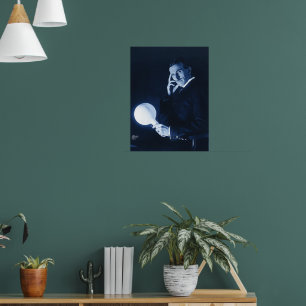 Affiche Nikola Tesla démontrant l'énergie sans fil vers 19