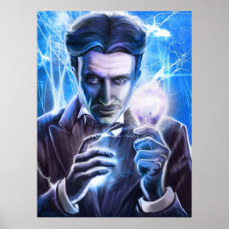 Affiche Nikola Tesla Homme de la foudre