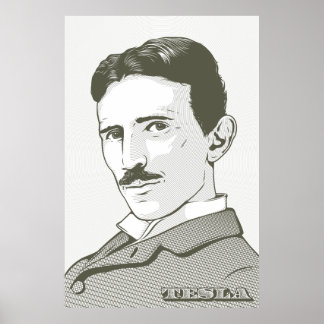 Affiche Nikola Tesla Portrait