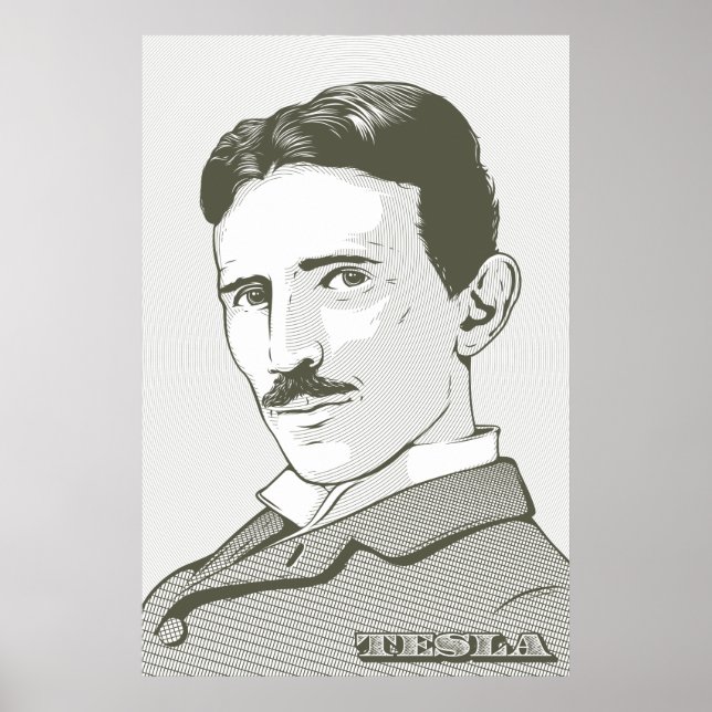 Affiche Nikola Tesla Portrait (Devant)