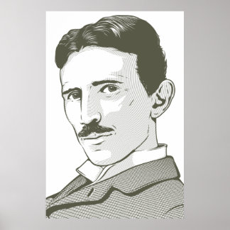 Affiche Nikola Tesla Portrait