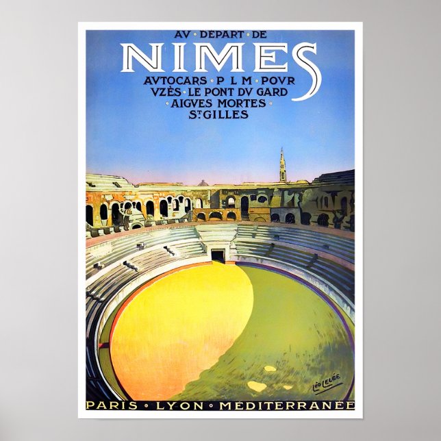 Affiche Nimes France vintage travel (Devant)