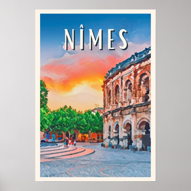 Affiche Nîmes Photo Vintage (Devant)