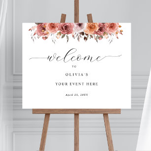 Affiche N'importe quel événement Rose Gold Blush Pink Flor