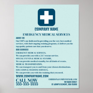 Affiche N'importe quel symbole Médicale couleur, EMT, Para