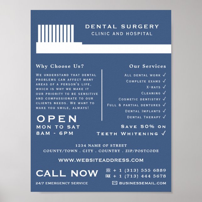 Affiche N'Importe Quelle Brosse À Dents Couleur, Dentistèr (Devant)